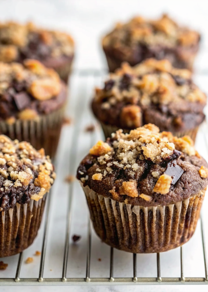 Chocolate Coffee Toffee Crunch Muffins