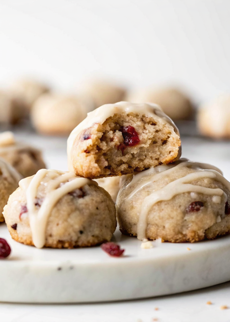 Cranberry Spice Cookies with Eggnog Icing
