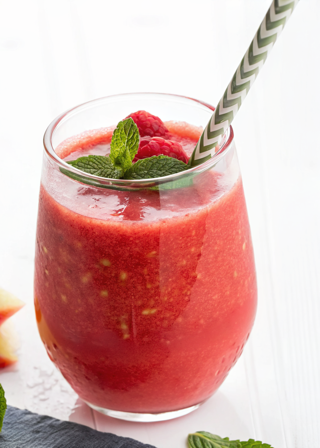 Raspberry Peach Green Tea Smoothie