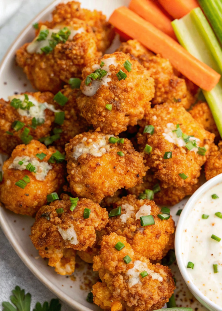 Cheesy Buffalo Cauliflower Wings