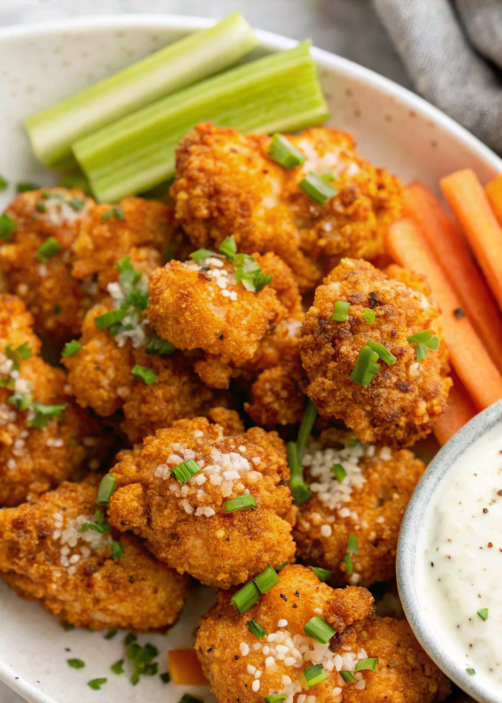 Cheesy Buffalo Cauliflower Wings