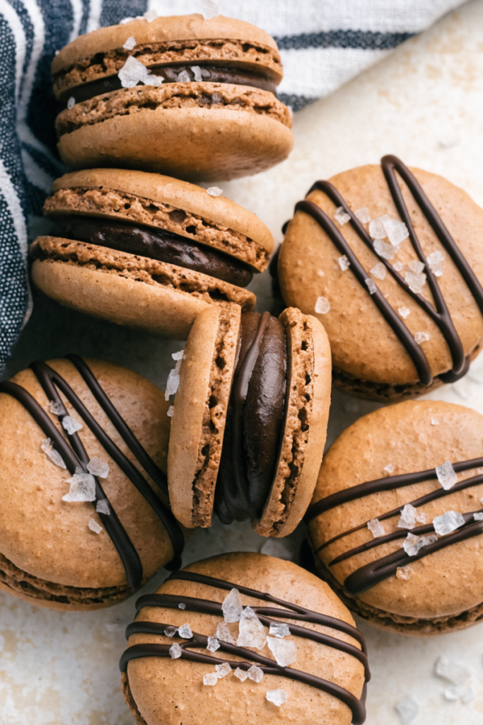 Dark Chocolate Sea Salt Macarons