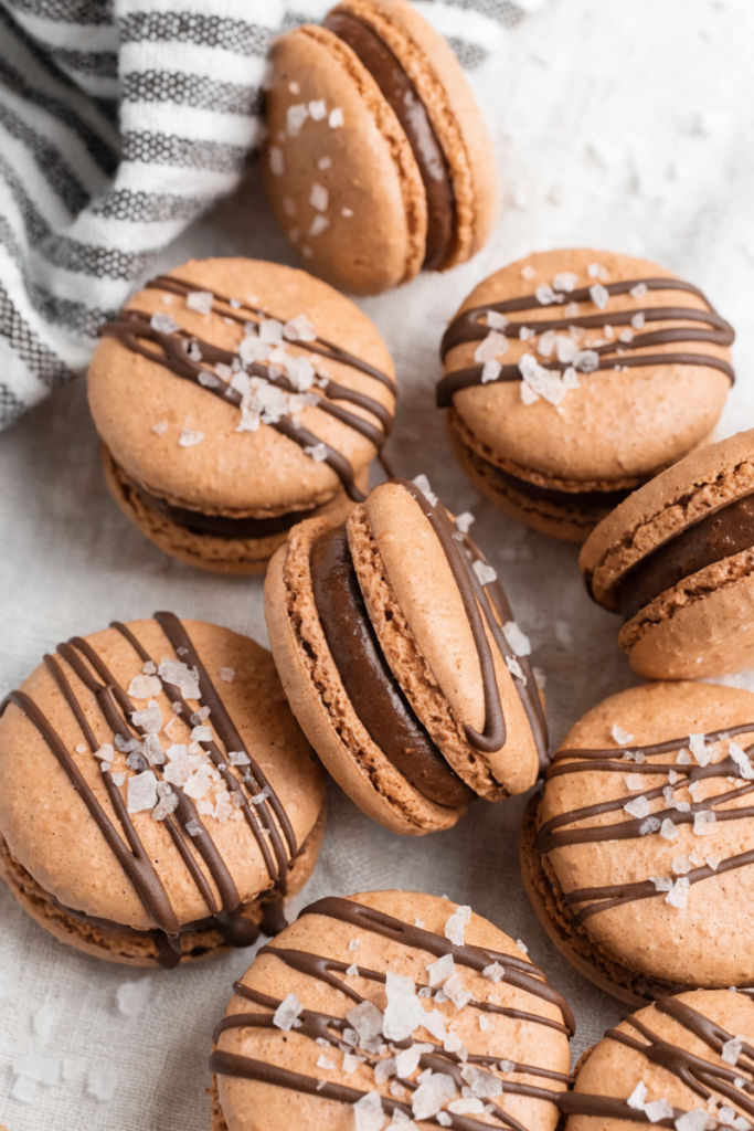 Dark Chocolate Sea Salt Macarons