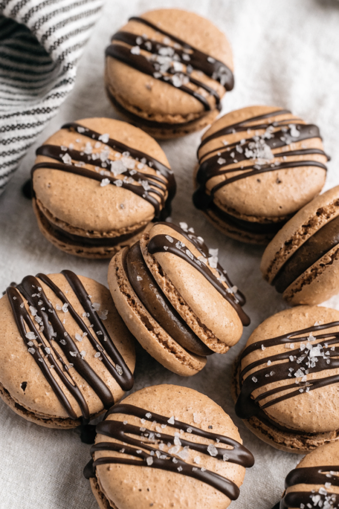 Dark Chocolate Sea Salt Macarons
