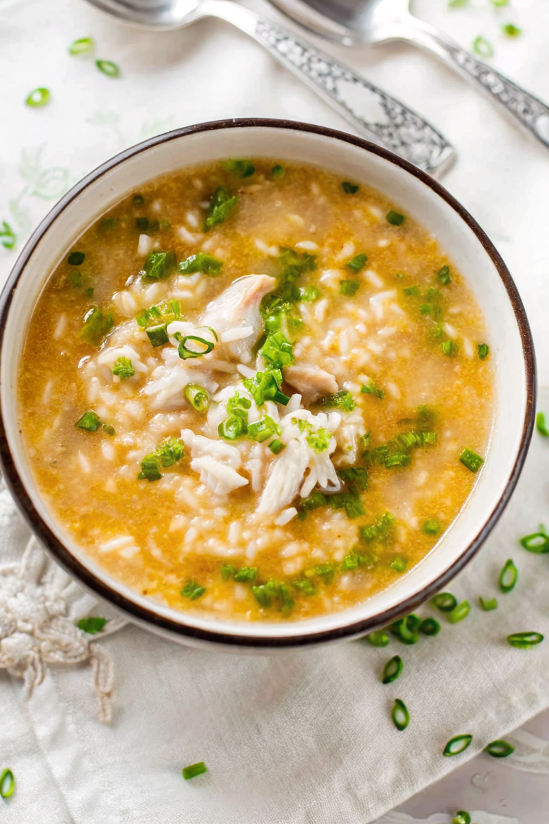 Lemon Chicken Soup With Rice And Peas