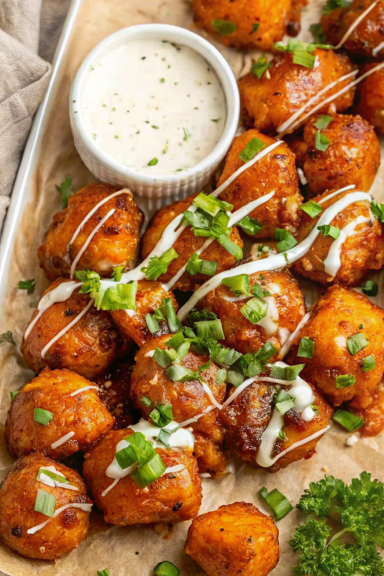 Spicy Buffalo Cauliflower Meatballs