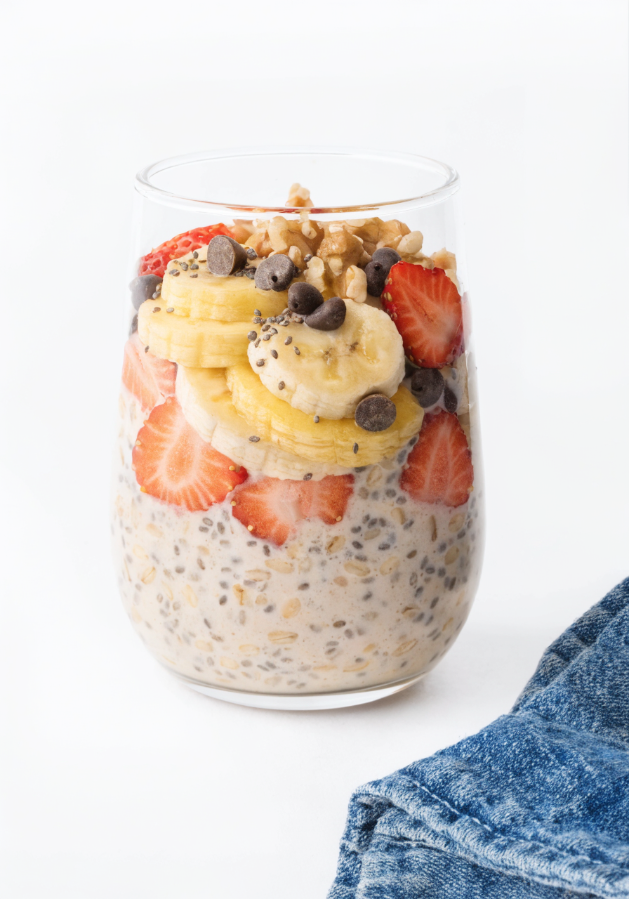 Easy Banana Split Overnight Oats