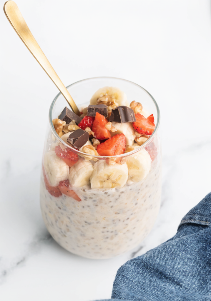 Easy Banana Split Overnight Oats