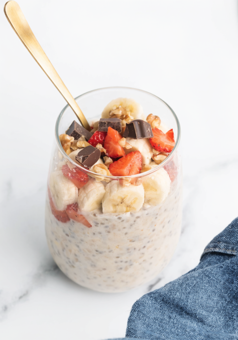 Easy Banana Split Overnight Oats
