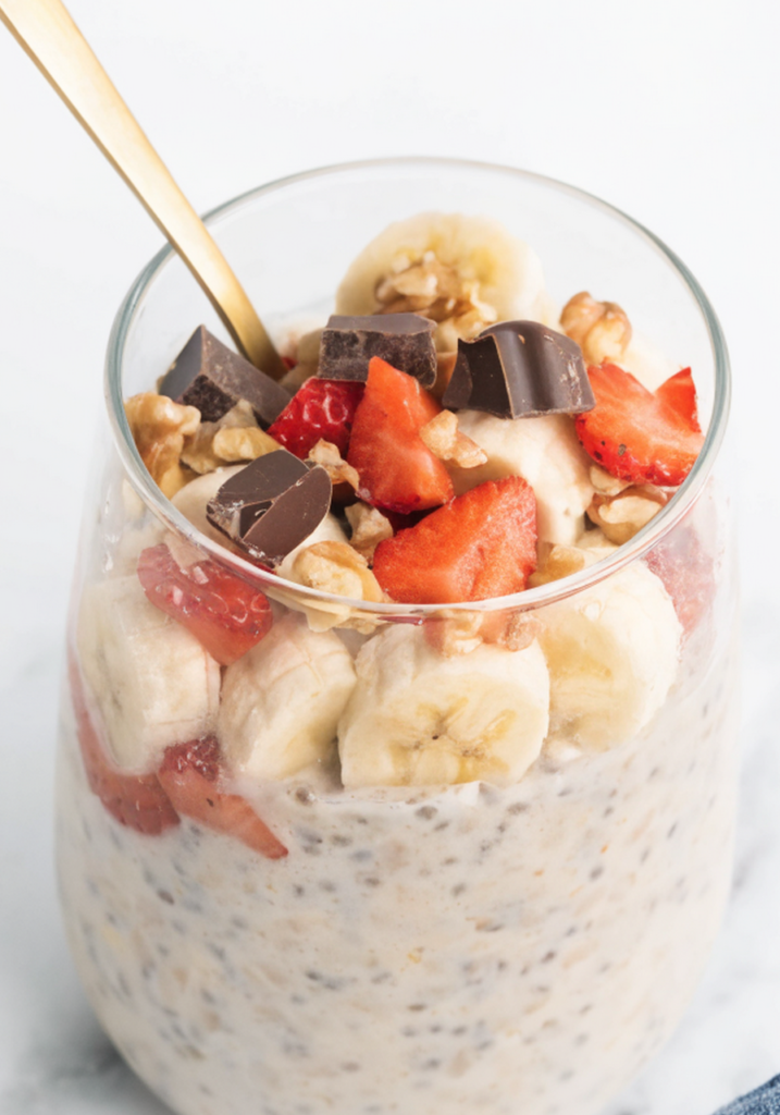 Easy Banana Split Overnight Oats