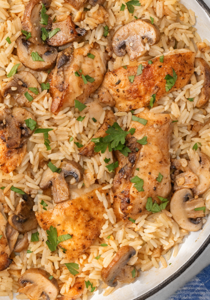 Easy Chicken and Rice with Mushrooms