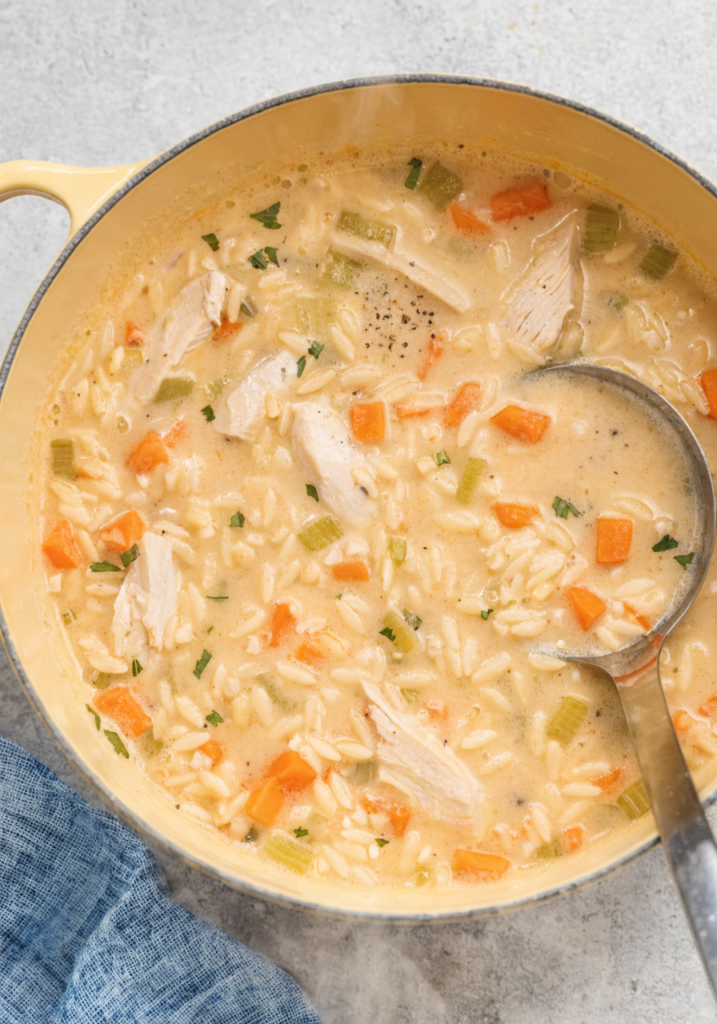 Easy Lemon Chicken Orzo Soup