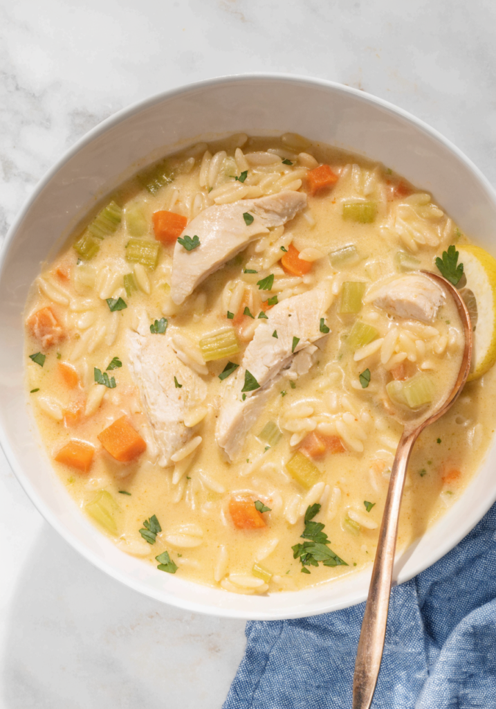 Easy Lemon Chicken Orzo Soup