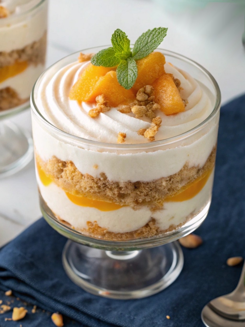 No-Bake Peach Cheesecakes