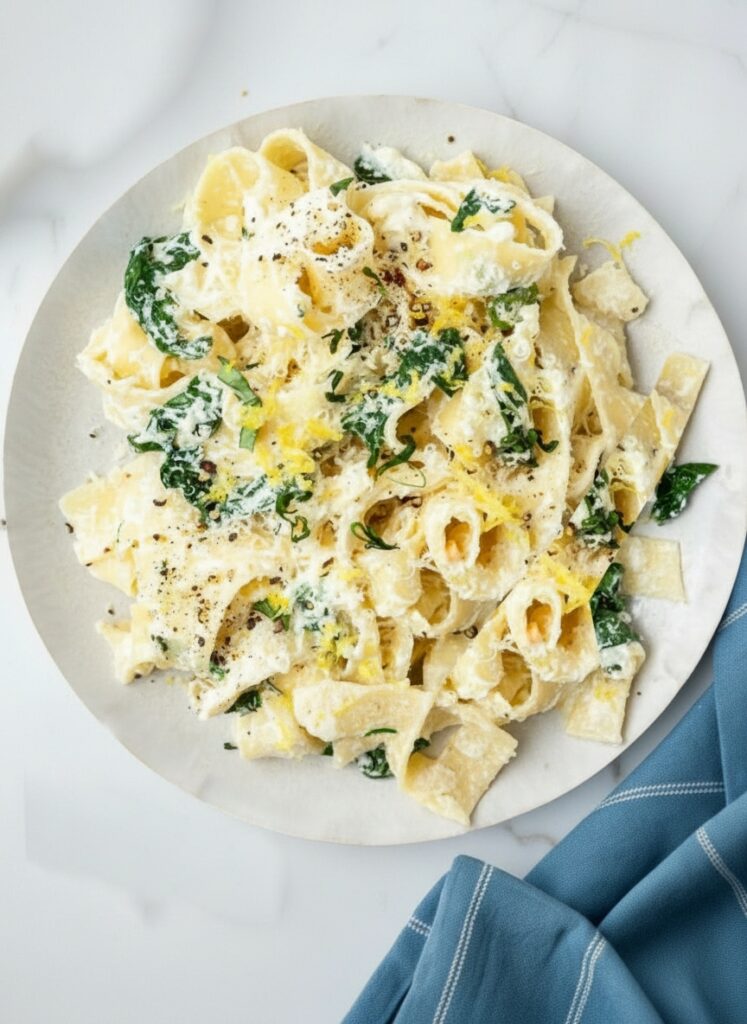 Lemon Ricotta Spinach Pasta