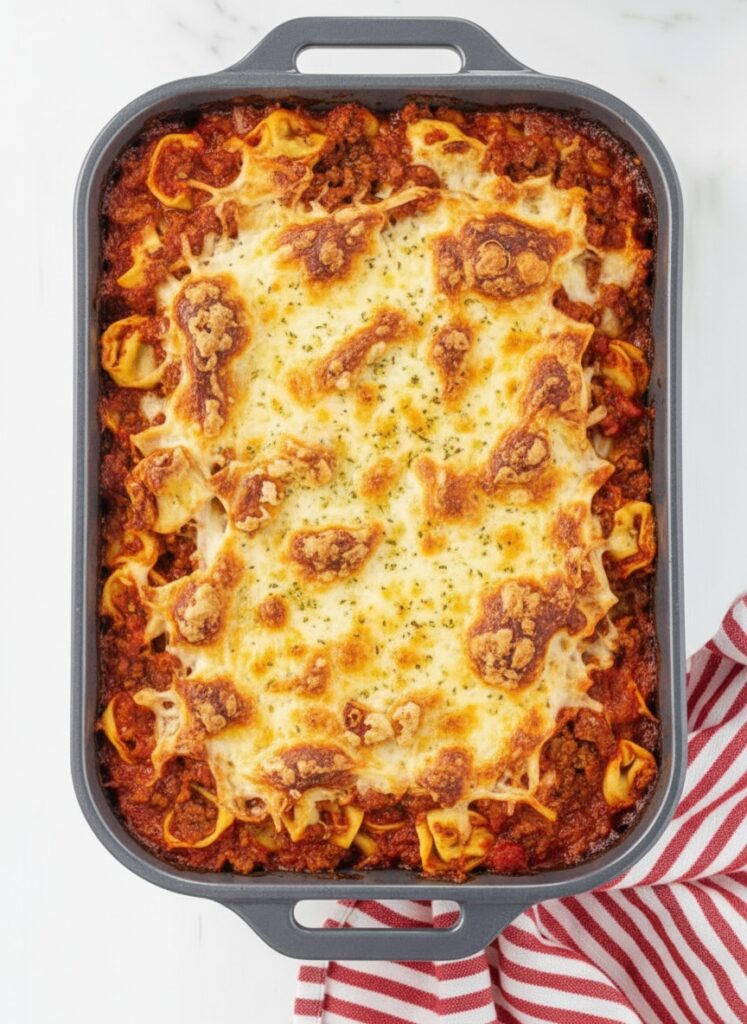 Easy Cheesy Baked Tortellini