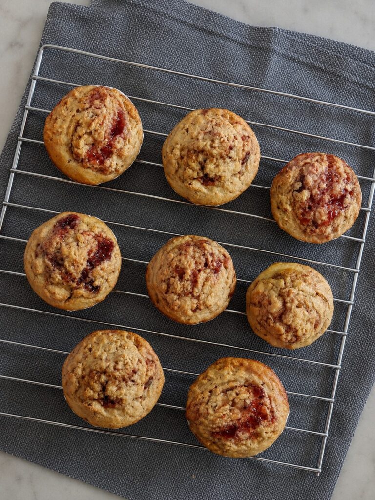 Strawberry Jam Oat Muffins